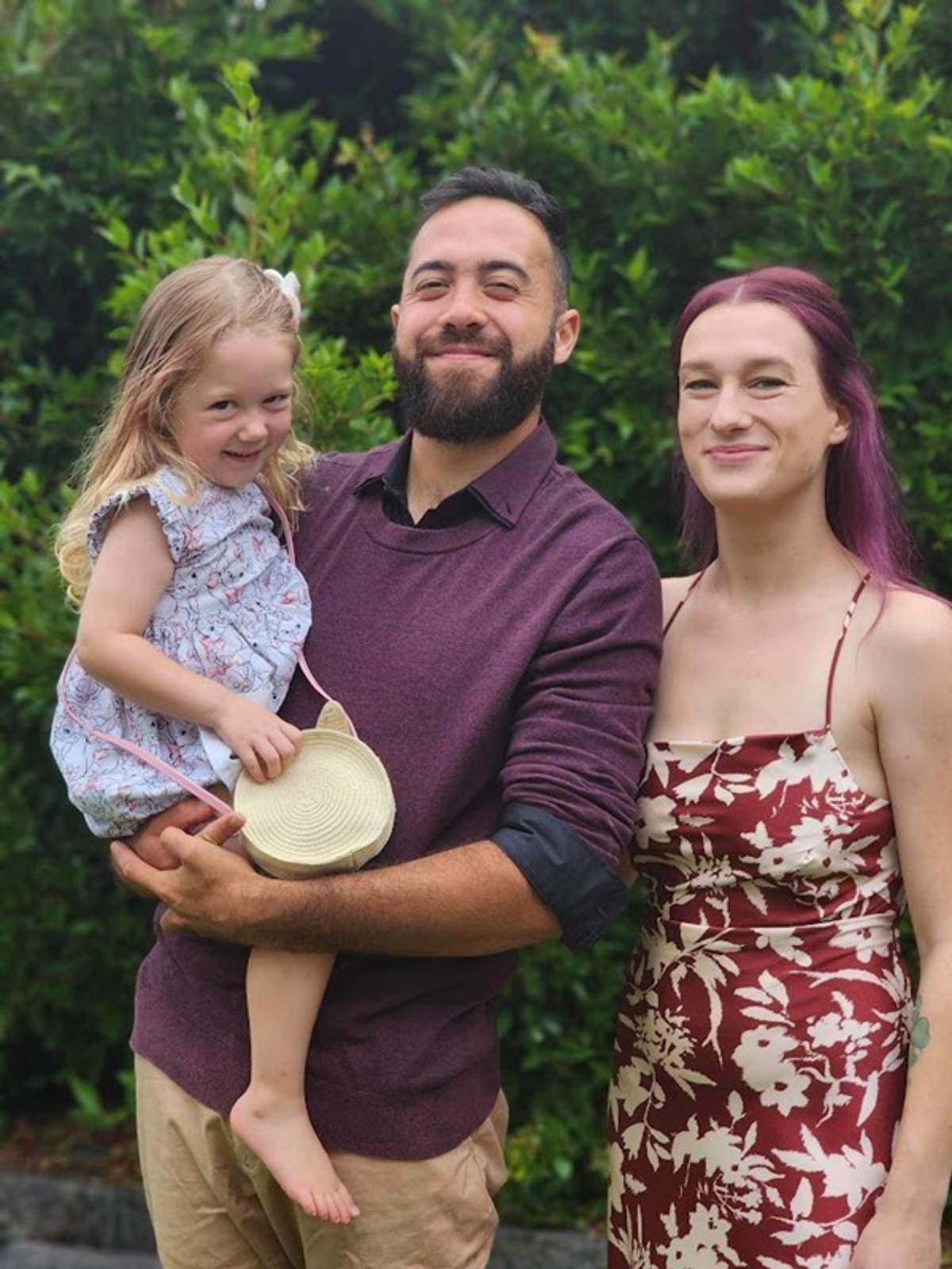 Image of Evie McHugh, and whānau.